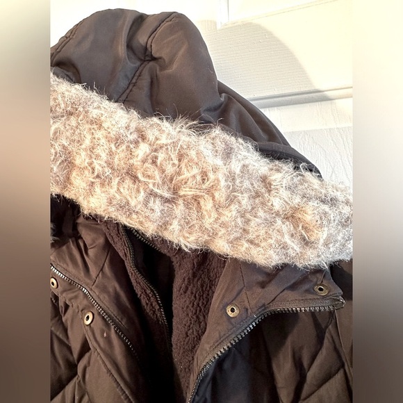 LAUREN RALPH LAUREN Diamond Quilted Black Down Hooded Removeable Faux Fur SMALL - Picture 7 of 15